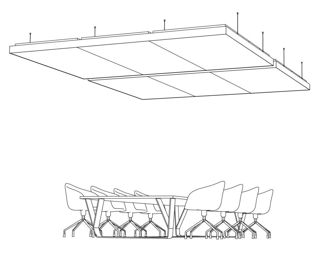 interpanel: Systemaufbau Besprechungsraum zwei Segelgruppen logo whiteZeichenfläche 4@2x 1024x817 - Produkt